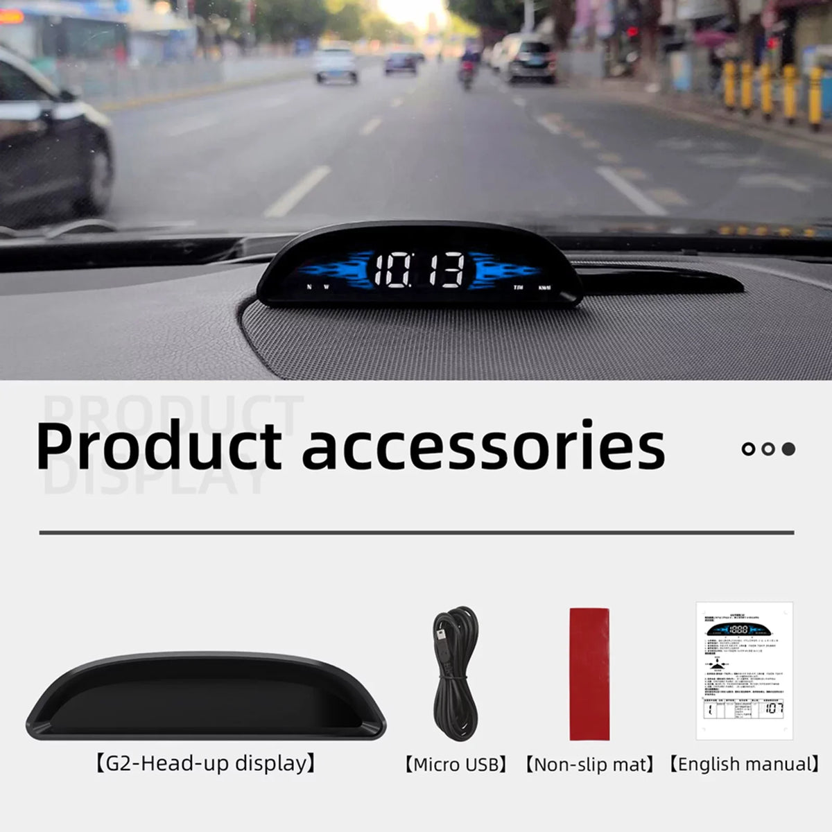 Speed/Time/Direction, Overspeed Nebublu Speedometer, Vehicle Head-Up Display Digital Screen, Dual System Alarm
