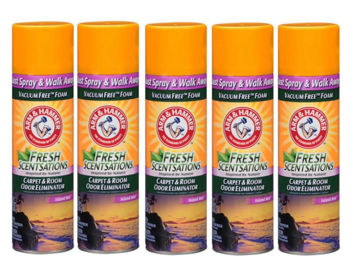 Hammer 5 & Free Foam, Mist Pack - Arm Fresh 15 Scent, Eliminator Scentsations Island Carpet Vacuum Room & Odor Ounce