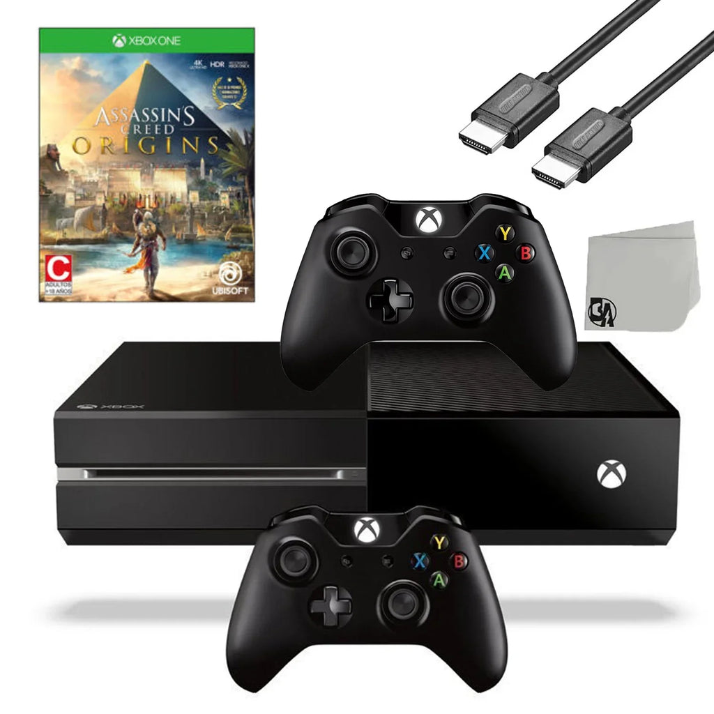 Xbox Controller Original Cable Console Bundle Used Game With Assassin's Origins Creed One Microsoft 2 500GB Gaming Black Included