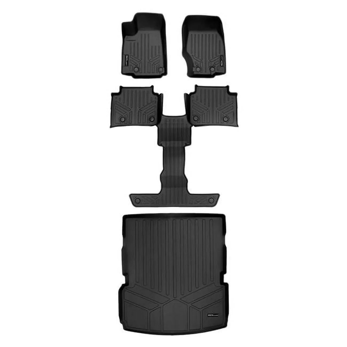 2021-2023 Fit Row 2nd Cargo & SA0568-B0570-D0568 L, Custom All Behind Set Liner Floor Row Jeep 3 Mat Grand Black the Cherokee Climatic Black Liner for