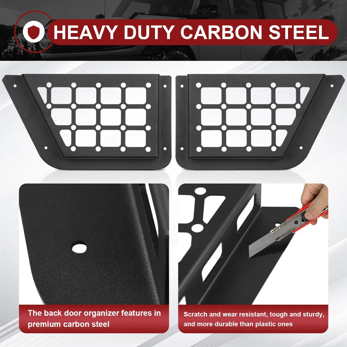 Door Rear Bronco Pocket 2Pcs Storage Organizer for with Box Side Ford Accessories Fits