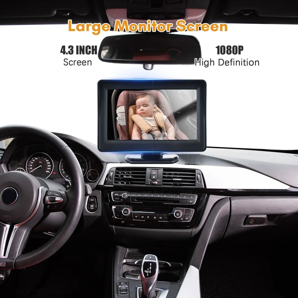 for 1080P Display Easy View Car Mirror Mirror 150° Car Car Rear Installation 4.3 Seat Inch Wide Arealer Facing Monitor Monitor Seat
