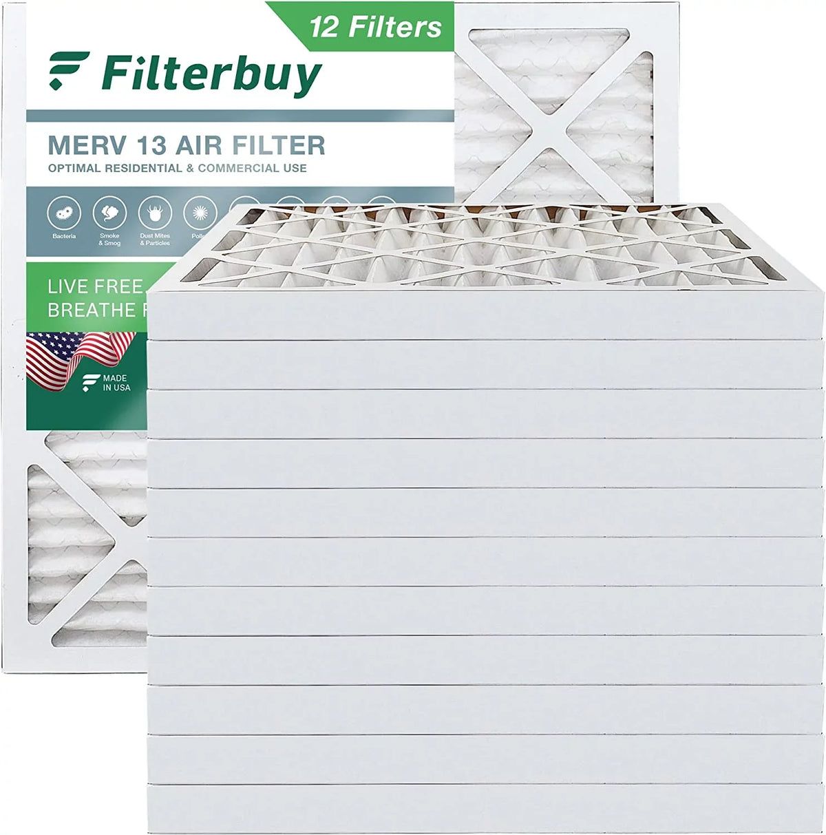 Air 13 (12-Pack) Filters 20x20x2 Furnace Pleated Filterbuy