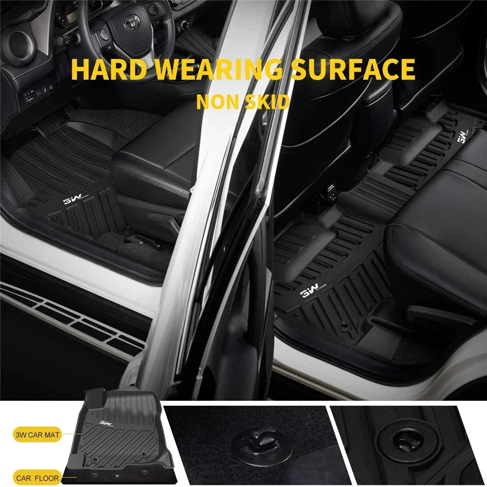 Floor Rear, Climatic and Protection 1st Subaru 2nd Forester 3W Liners Row Full Mats & Automotive Include 2019-2023 Custom Mats for All Black Floor Set Floor Front