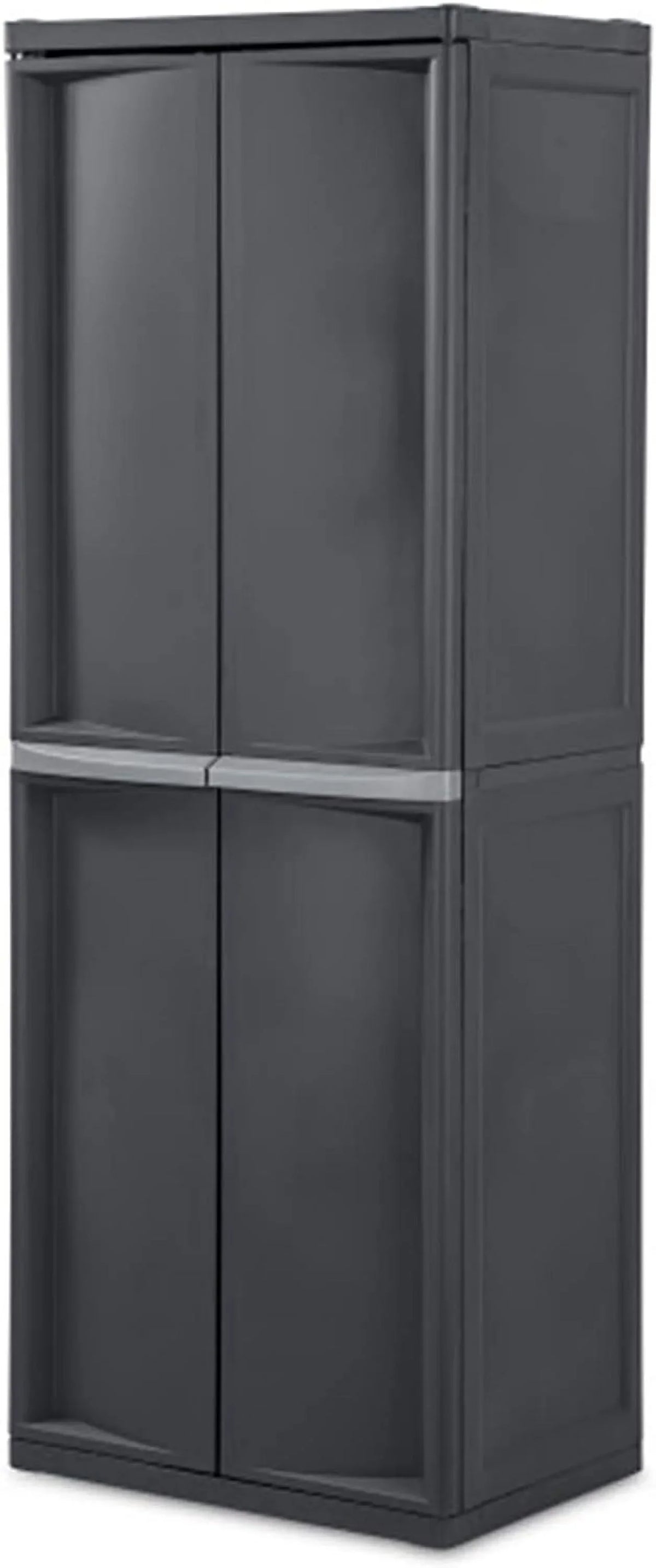 and Organize Heavy Storage Unit, Shelf Duty the Garage, to 1-Pack Basement, Plastic Bins Mudroom, Easy Attic, Gray, 4 Cabinet, Assemble in