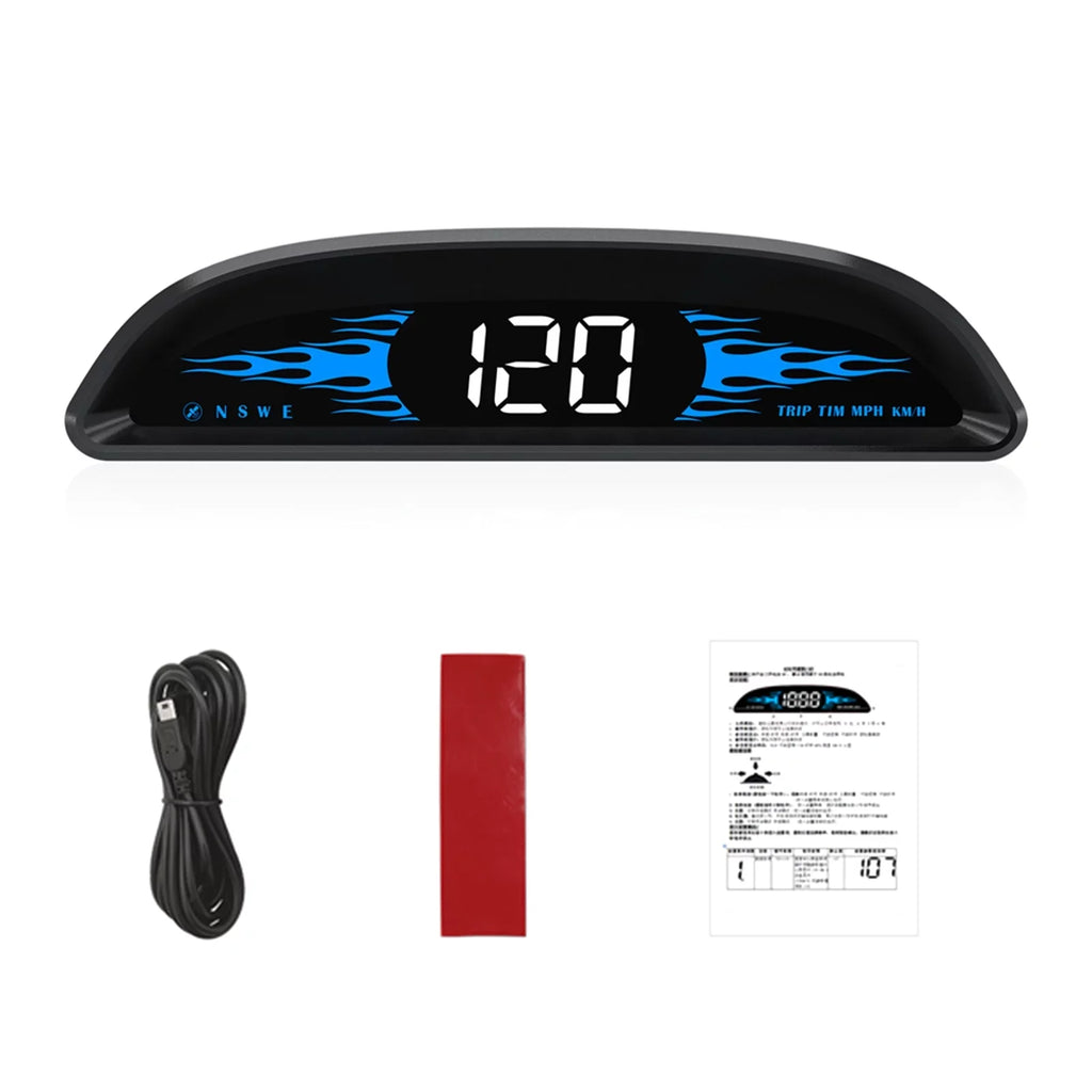 Speed/Time/Direction, Overspeed Nebublu Speedometer, Vehicle Head-Up Display Digital Screen, Dual System Alarm