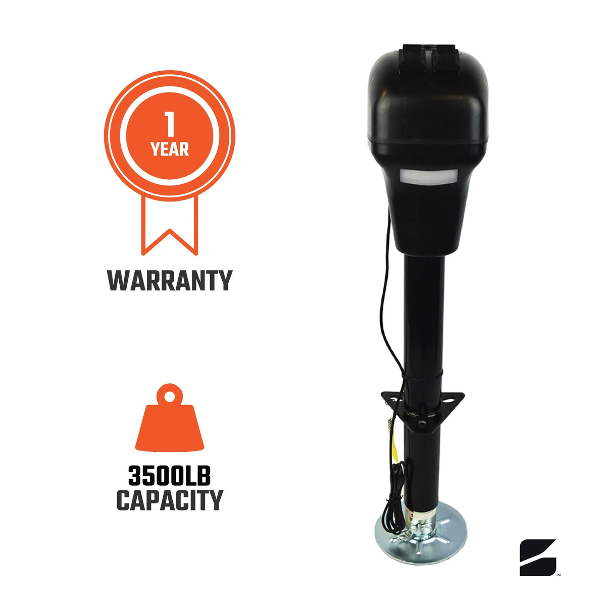 Light RVs Campers 3500LB with 12V 3-Setting Electric Distribution Trailers | Shield Jack Capacity | | Bastion BJ3500B/- | | | Footpad