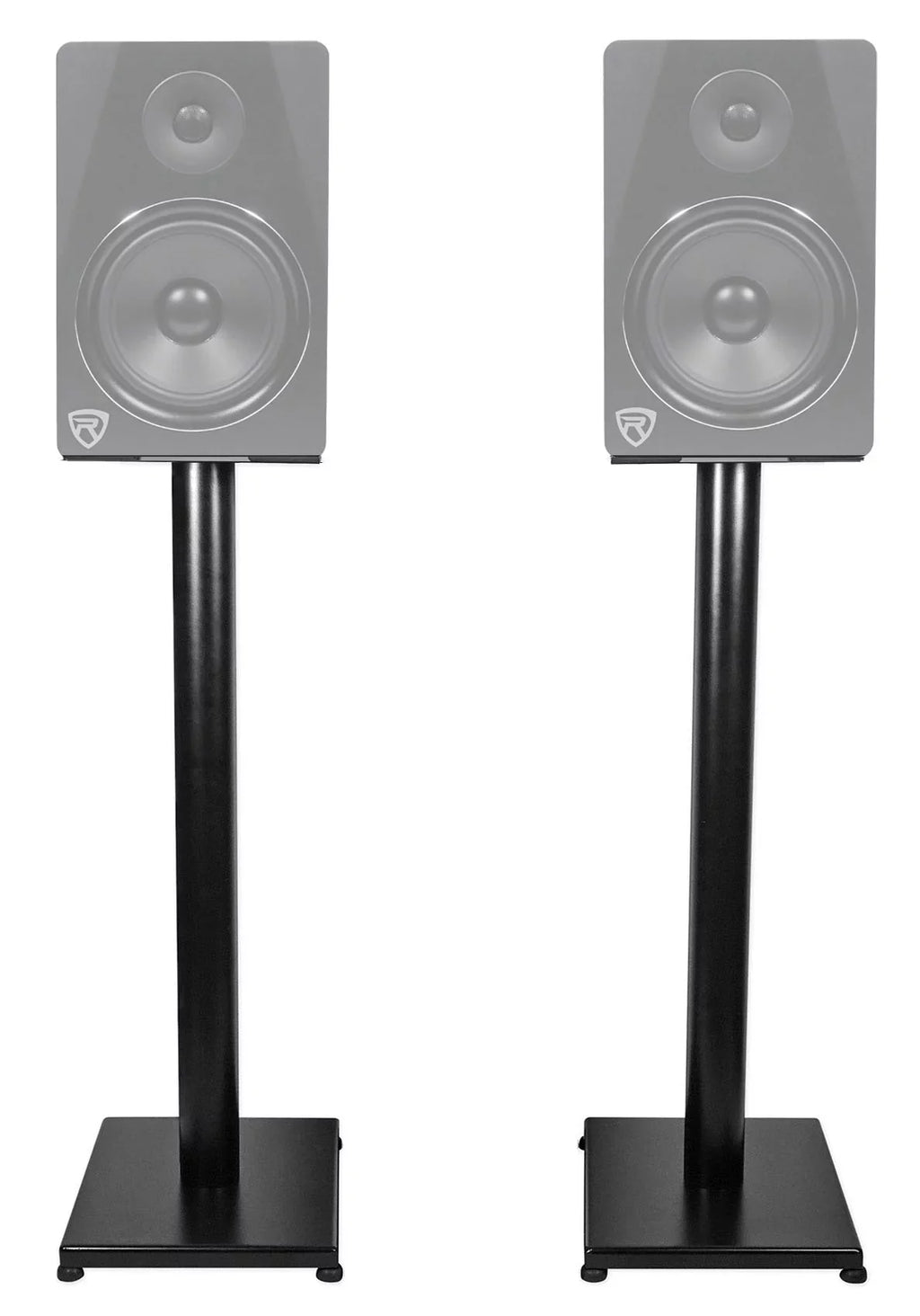 Bookshelf Studio Speaker Black Steel Monitor Stands and Rockville - 29" Pair RS29B
