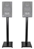 Bookshelf Studio Speaker Black Steel Monitor Stands and Rockville - 29" Pair RS29B