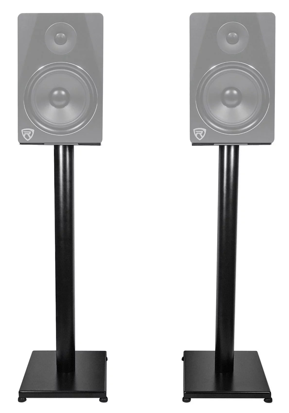 Bookshelf Studio Speaker Black Steel Monitor Stands and Rockville - 29" Pair RS29B