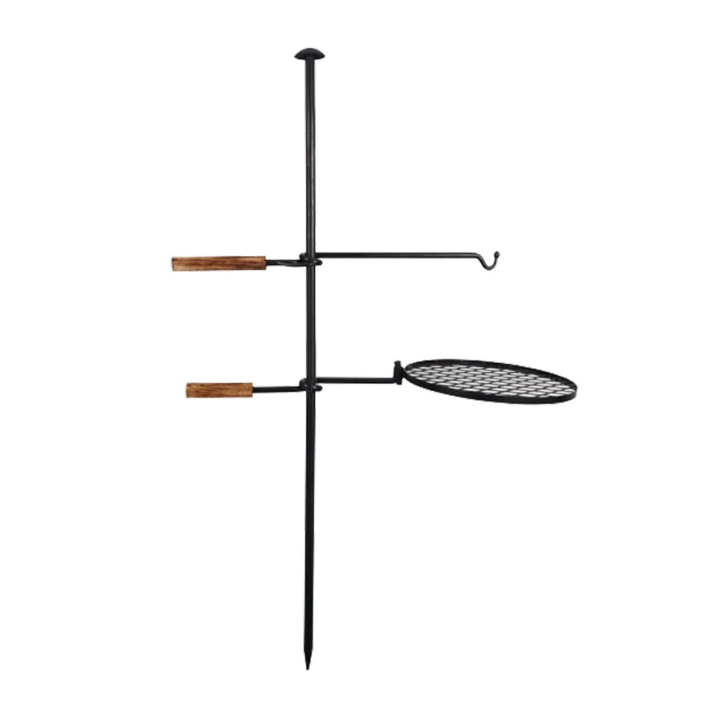 Fire Grill Pit Swivel Campfire Charcoal Adjustable Outdoor Grill 2 in1 Grill