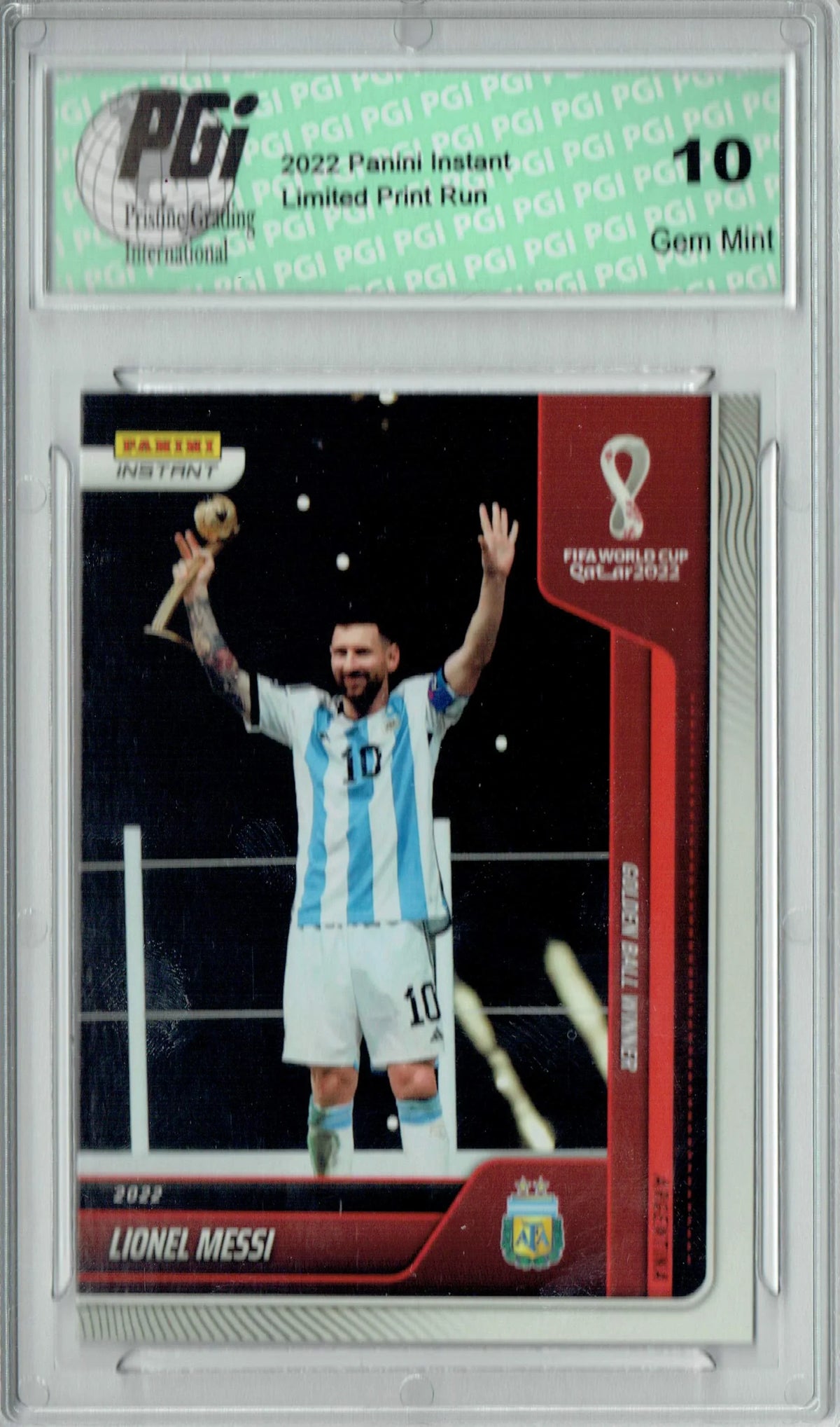 Golden Ball World 1/6262 10 #132 Cup Messi Card 2022 Instant Lionel Panini