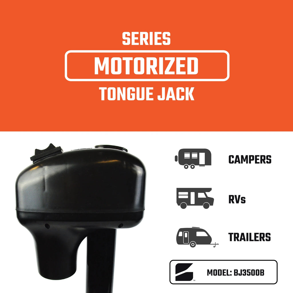Light RVs Campers 3500LB with 12V 3-Setting Electric Distribution Trailers | Shield Jack Capacity | | Bastion BJ3500B/- | | | Footpad