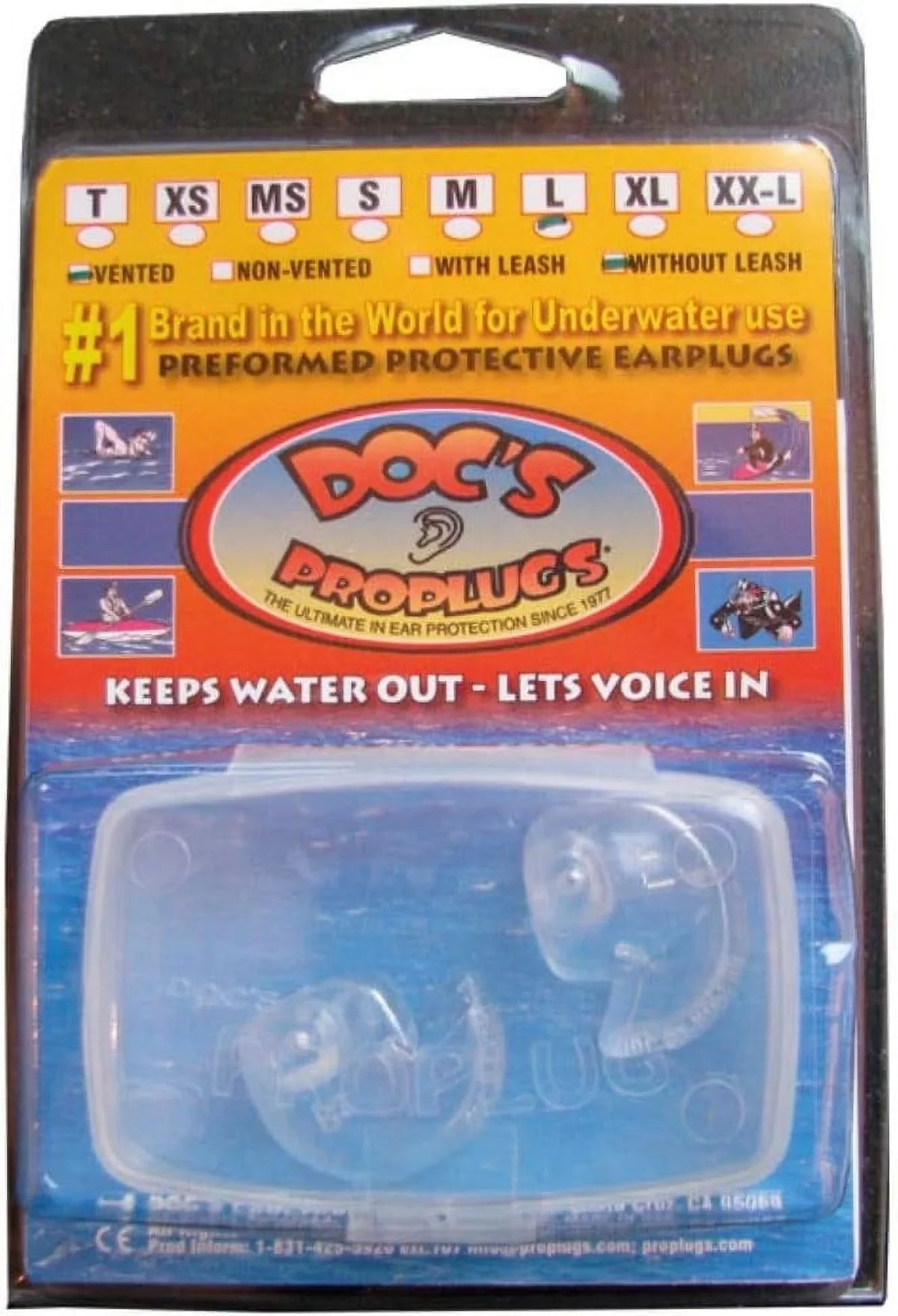 Doc's ProPlugs - X-Small Clear, (pair) Vented