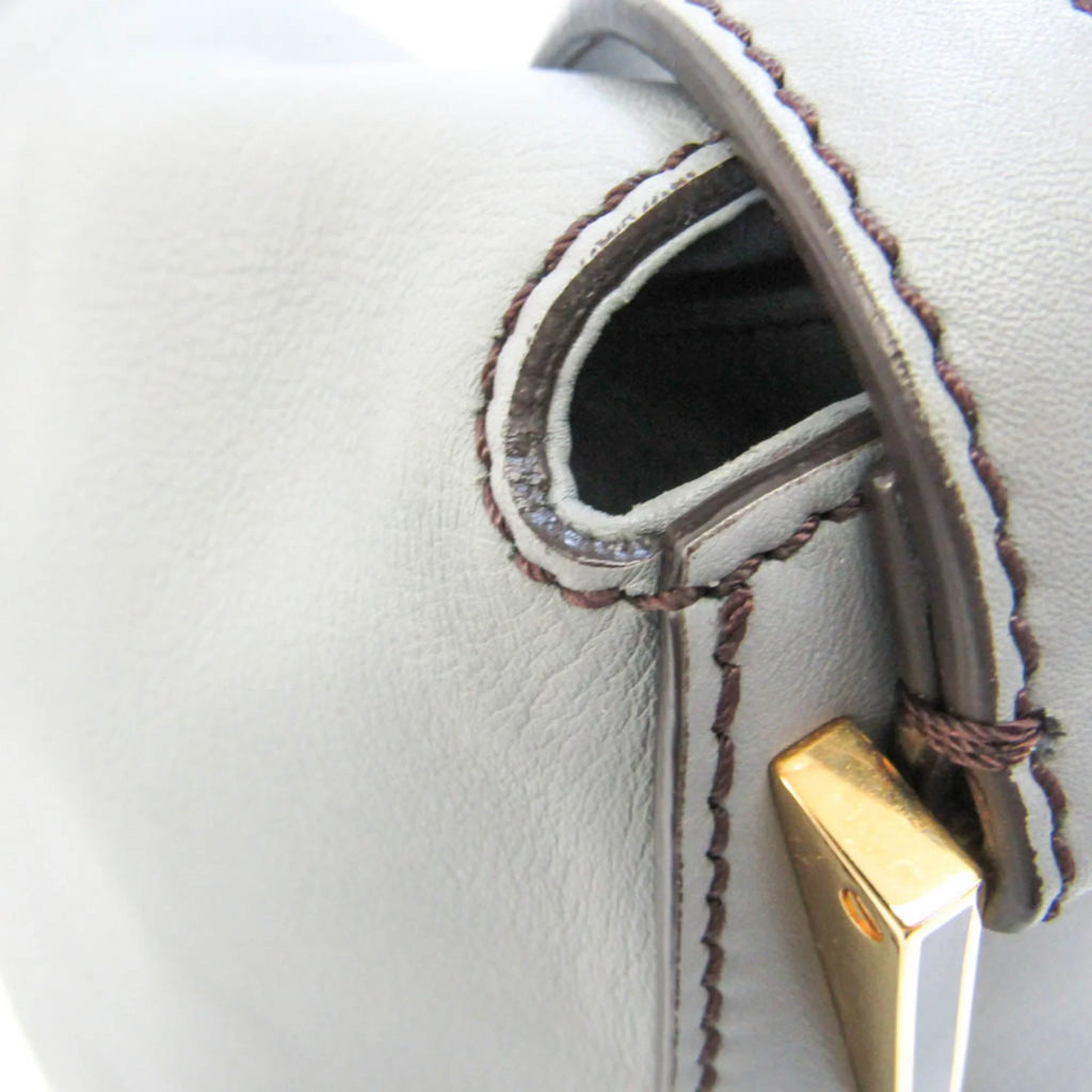 Gray (Good) Women's Leather Big Fendi Bag Mamma 8BR638 Pre-Owned Bucket Shoulder