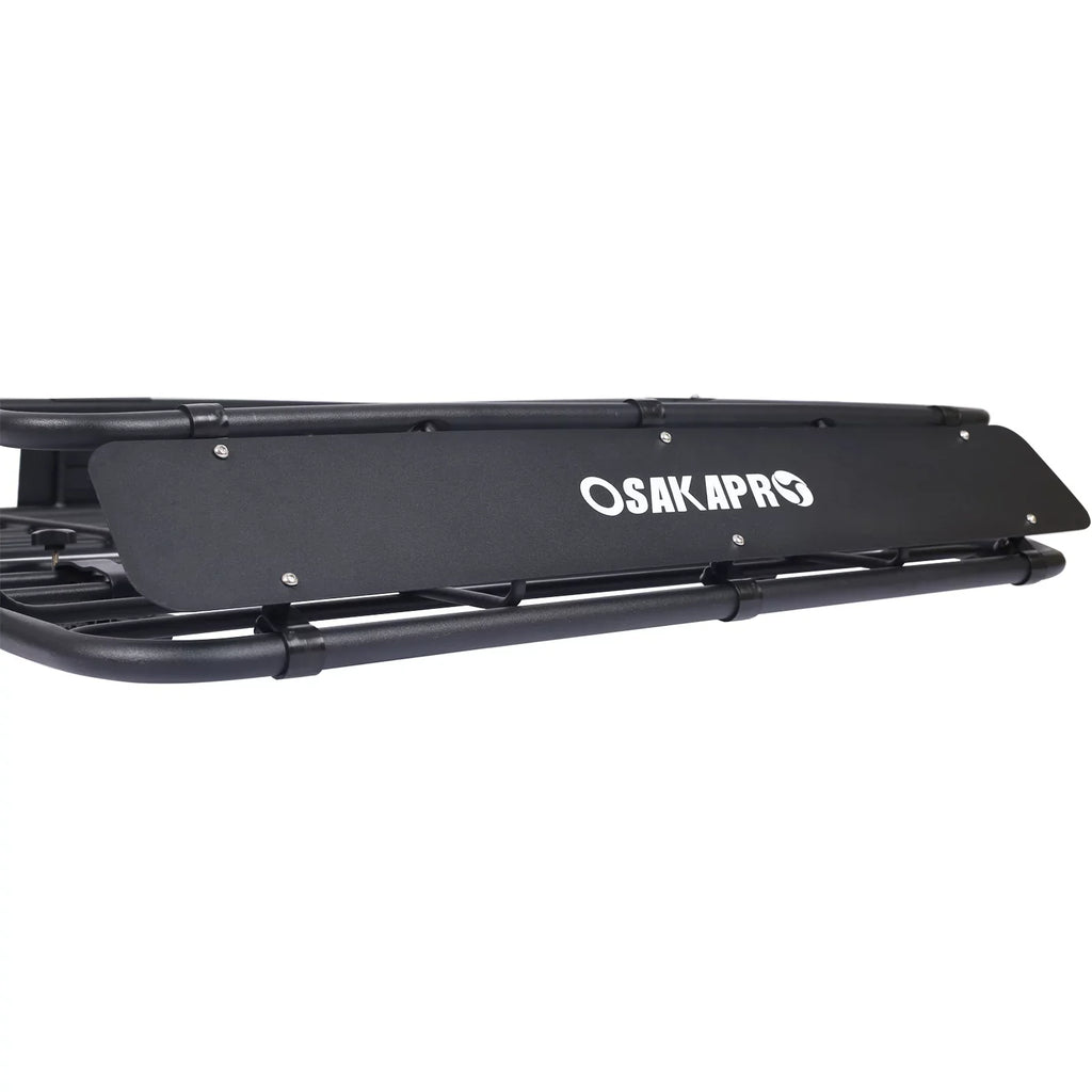 Black Steel Roof Mount Steel Carrier Rooftop Top Cargo 43" Basket Universal Fit Climaticproof Heavy-Duty Rack -