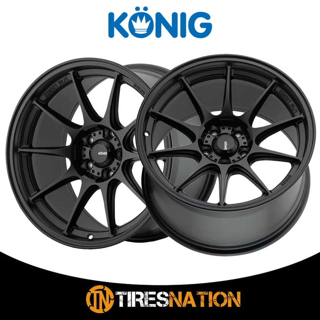 5x100 Konig Black 57B Wheel Semi-Matte Dekagram 17x9 +40et