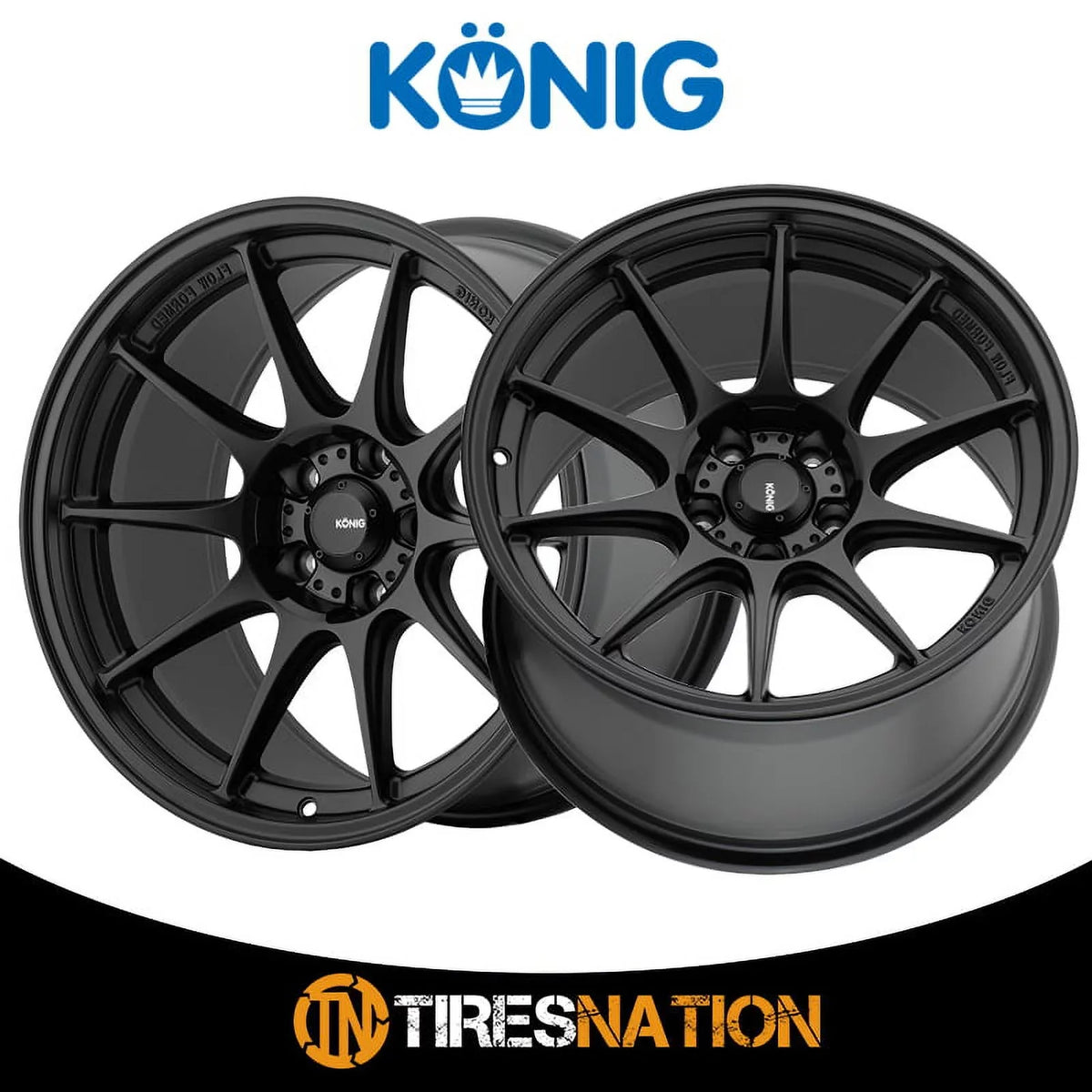 5x100 Konig Black 57B Wheel Semi-Matte Dekagram 17x9 +40et