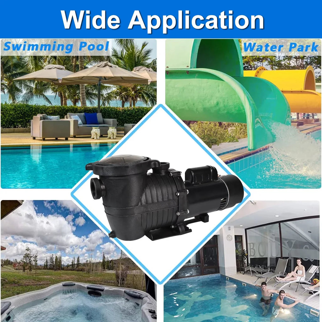 iMeshbean In-ground Pool Ground Motor Pool 1.5HP 110V-230V, Above Pool and Inground Basket Circulation, for Moisture Swimming Strainer Pump, Max 6000GPH, 69FT, Head w/ Swimming