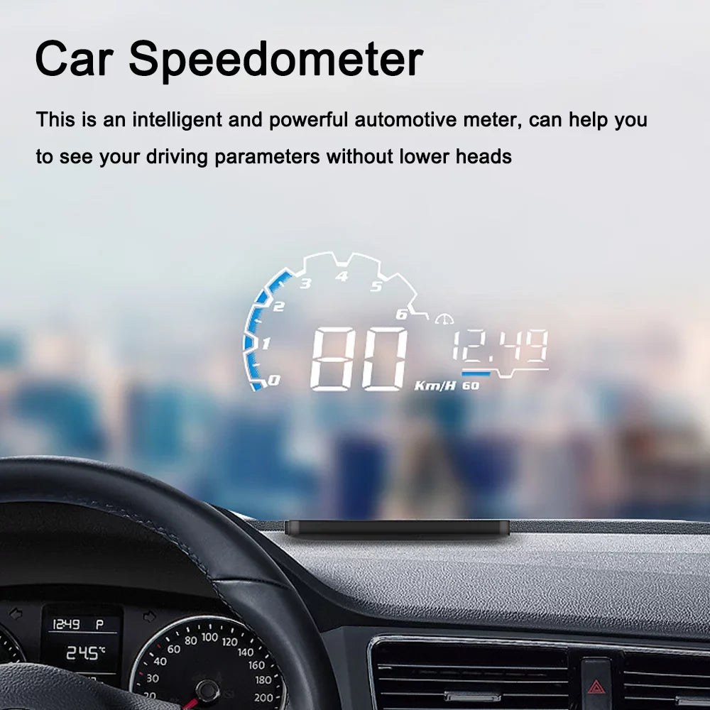 Optimize and Oil Gauge, , Performance Driving Moisture Voltage ， Display Time Projector, Total Consumption Up Apexeon with Car Driving Speedometer Temperature Head Your Digital