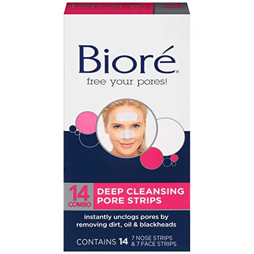 14 (Pack Pack ea Face/Nose Pore Cleansing 3) Strips Combo of Deep Biore