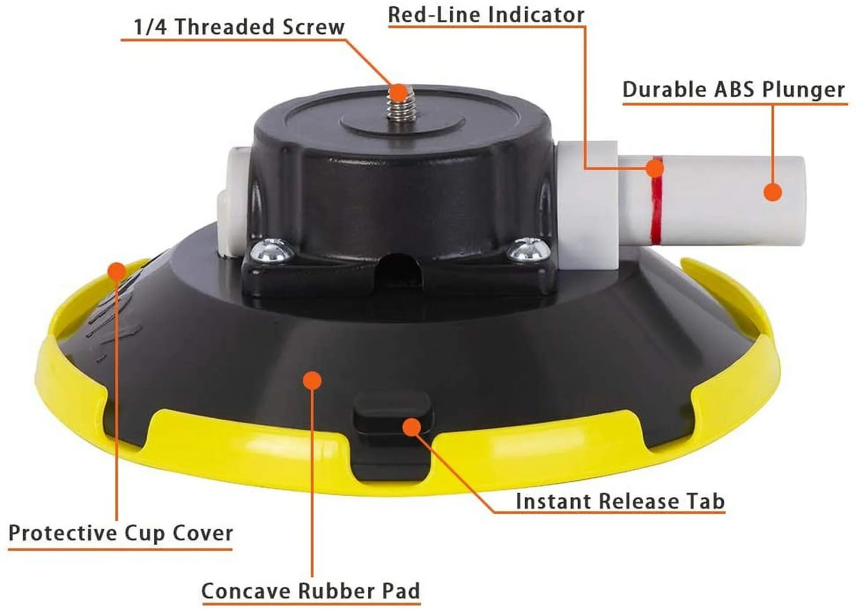 Pump Suction Kit Car Camcorder Holder Panorama 6" Professional w/ Vacuum Mounting Cup 360° Camera Mount, Vehicle