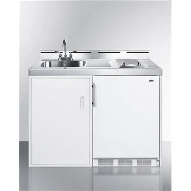 cabinet kitchenette smooth-top storage and wide 115V with sink, 48" cooktop, all-in-one 2-burner refrigerator-freezer,