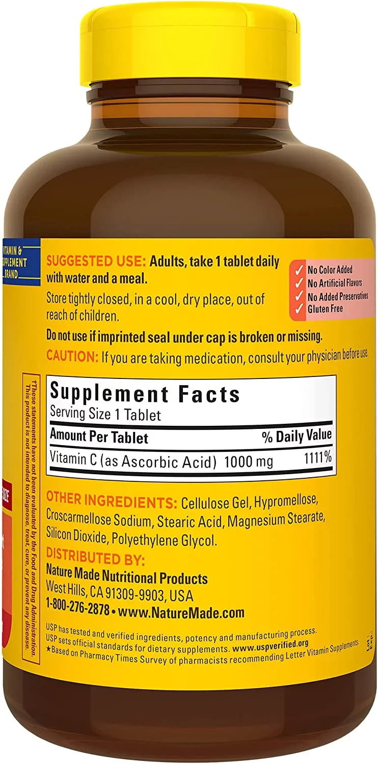 Day Immune for Vitamin 300 Nature Supplement Dietary Support, Made C 1000 Tablets, mg, Supply 300