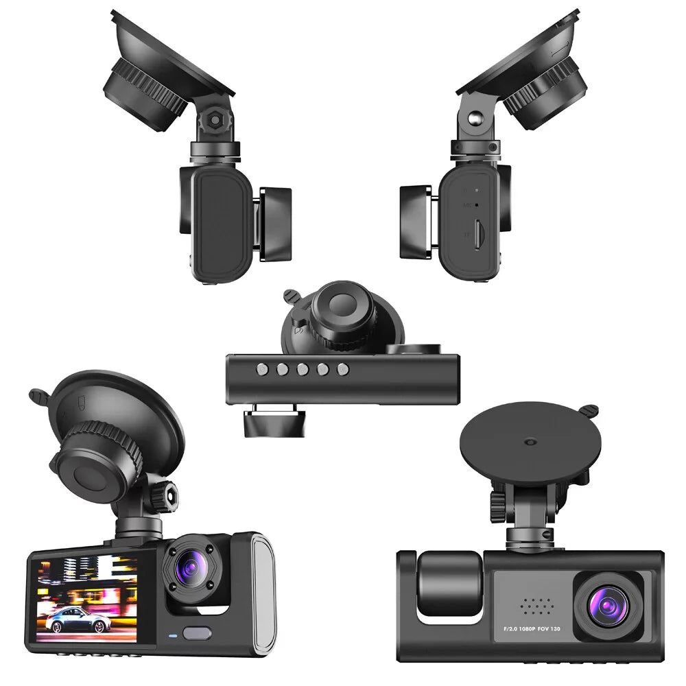 & Dash Recording 2 Rear Inside Recorder Loop Front Dashcam Camera Inch Driving Night-Vision version 1080P Lock Support Screen & One-Key Camera WiFi