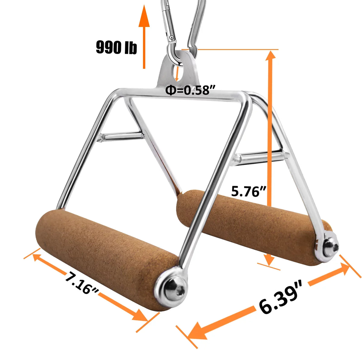 Gym Machine Ymam.Light Home Row Cable Non-Slip For Natural D Grip Handle, V Handles Tight Cork Handle Row Pulldown Handles, Attachment Double