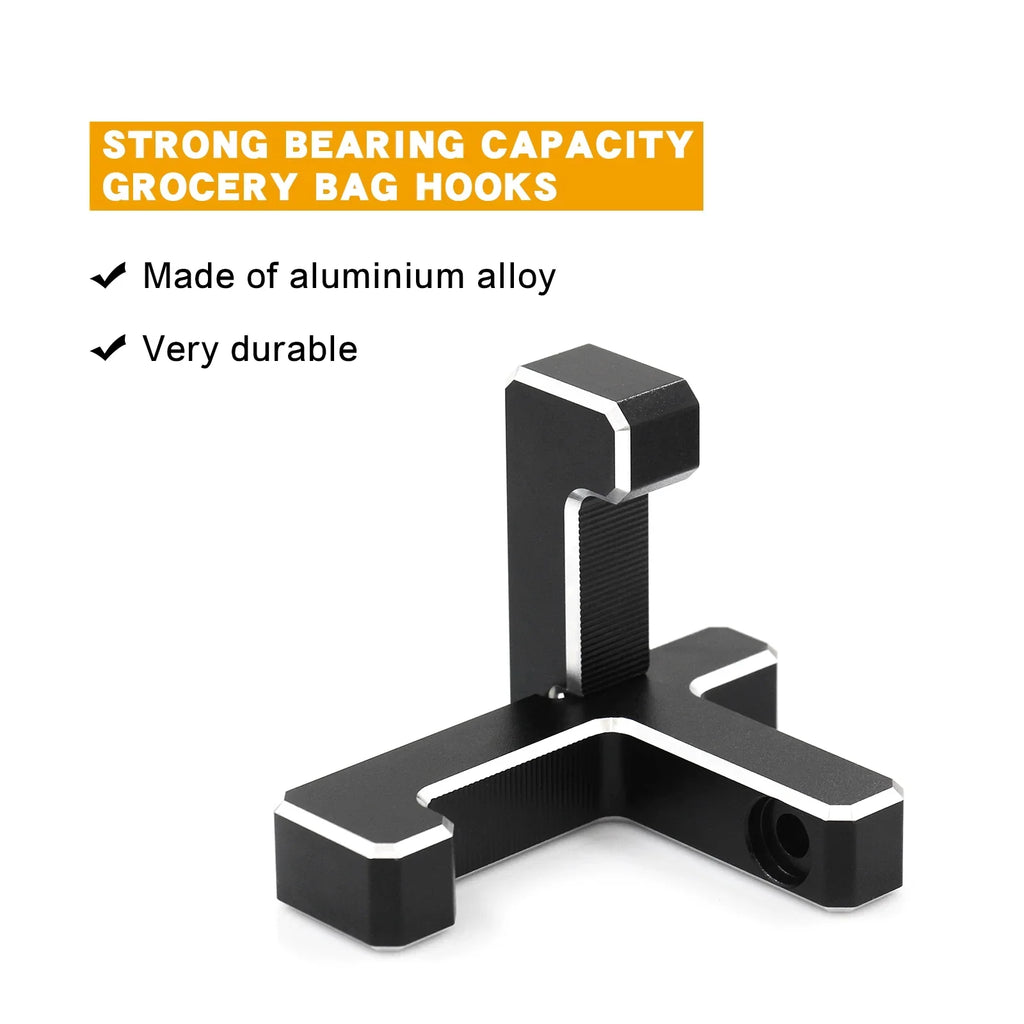Organizer 4-Door Aluminum Trunk Interior Black J Shape) T+2pcs Bronco 2021-2023 Grocery Dcenta for (2pcs Bag Hooks Replacement 2-Door