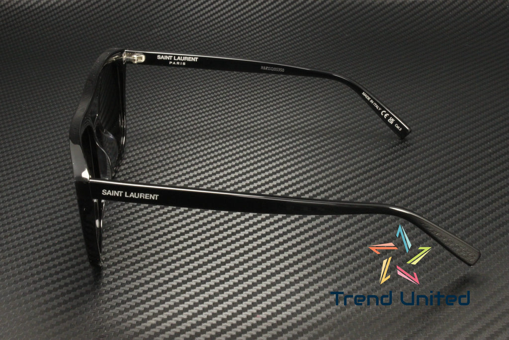 001 Rectangular Black Acetate 455 56mm Squared Men's Sunglasses
