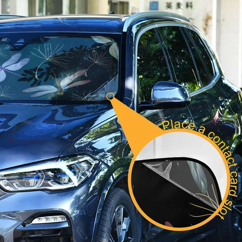 55x27.6in Rays Windshield Sunshade for Truck Shield Car Hyjoy Foldable Sedans Blocks Protector-Keeps Sun for Your Cool Dragonfly Vehicle Most Shade
