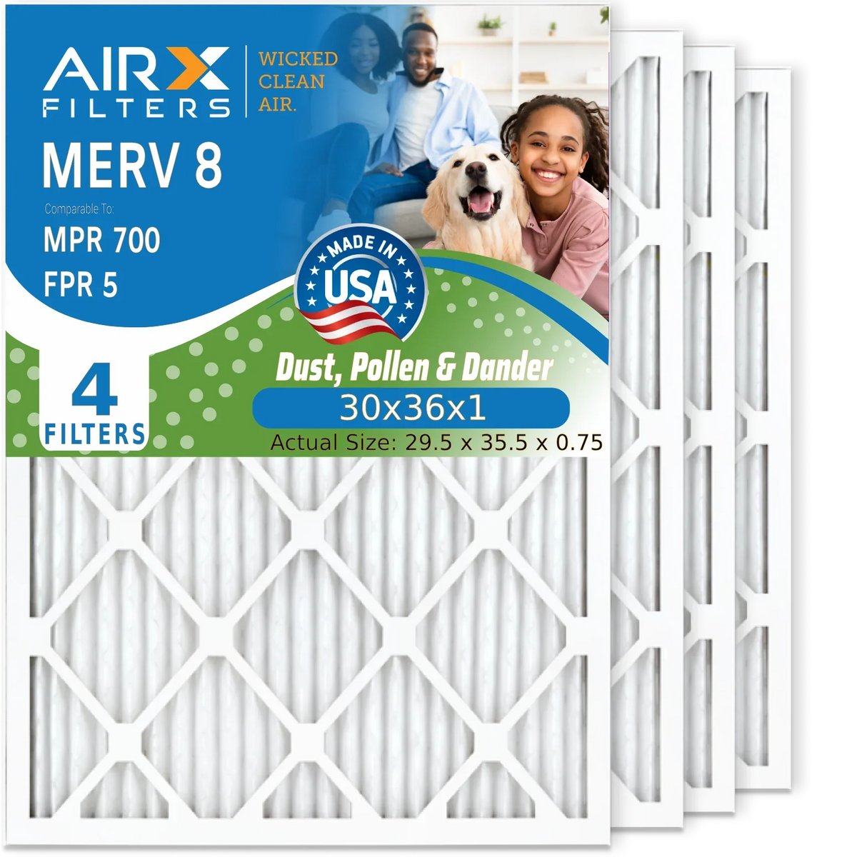 Filter 5 Filters & 700 by Air Comparable 30x36x1 4 Pack Air Filter Premium to Conditioner 30x36x1 Furnace . Pleated 8 Made Electrostatic