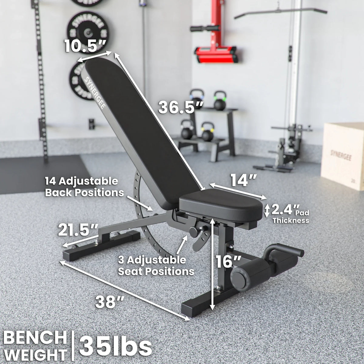 Workouts. Weight for Adjustable and Excellent Workout Barbell Dumbbell Synergee & Press Decline Bench Garage Bench. Exercises Incline Home for Commercial, Gym. &