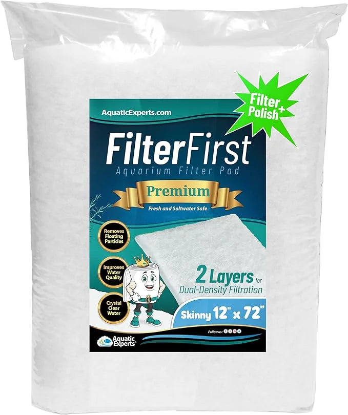 Inch to FilterFirst by 72 Inch for Crystal Filter - Floss Aquarium Filter 12 Filters, for ½ Moisture Fish Pad, Roll Aquarium Thick Filter ⅜ Aquatic by Media Experts Tank Clear