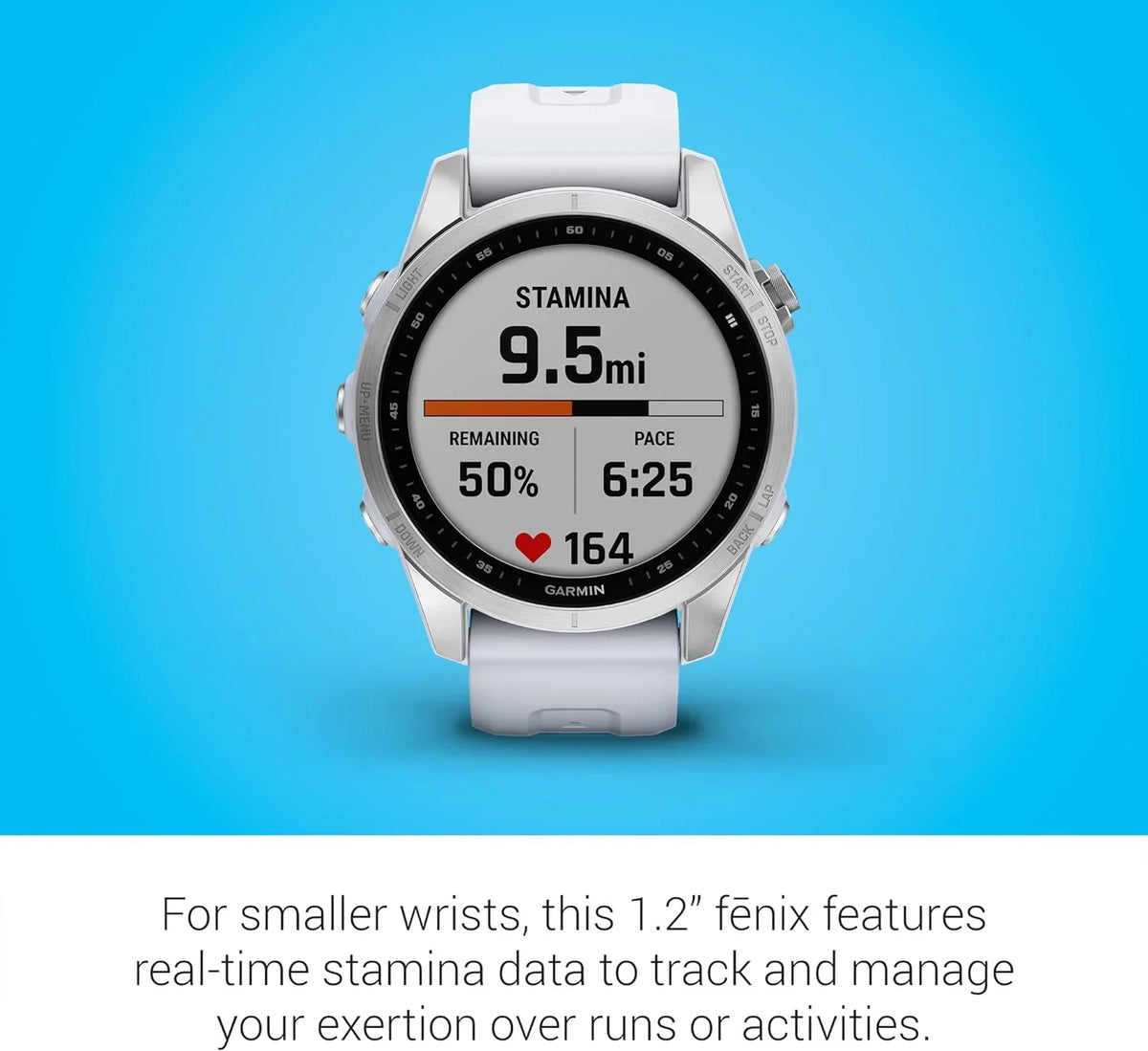 Smartwatch, Smaller Fenix 7S, (Refurbished) Silver Adventure Whitestone with Garmin Sized