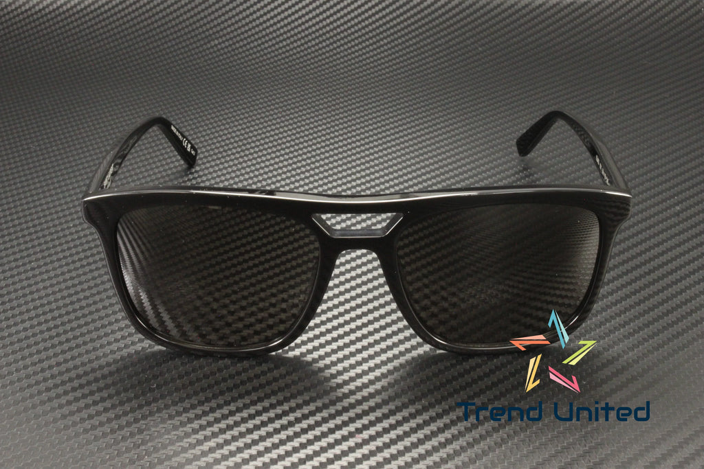 001 Rectangular Black Acetate 455 56mm Squared Men's Sunglasses