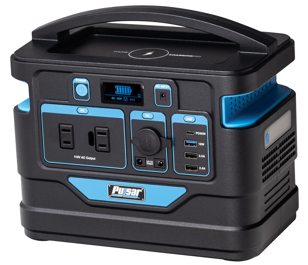 Pulsar Display with Wireless Station Lithium-Ion (518Wh and 500 Watt Portable Power Capacity) Charging Pad