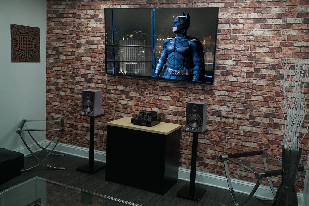 Bookshelf Studio Speaker Black Steel Monitor Stands and Rockville - 29" Pair RS29B
