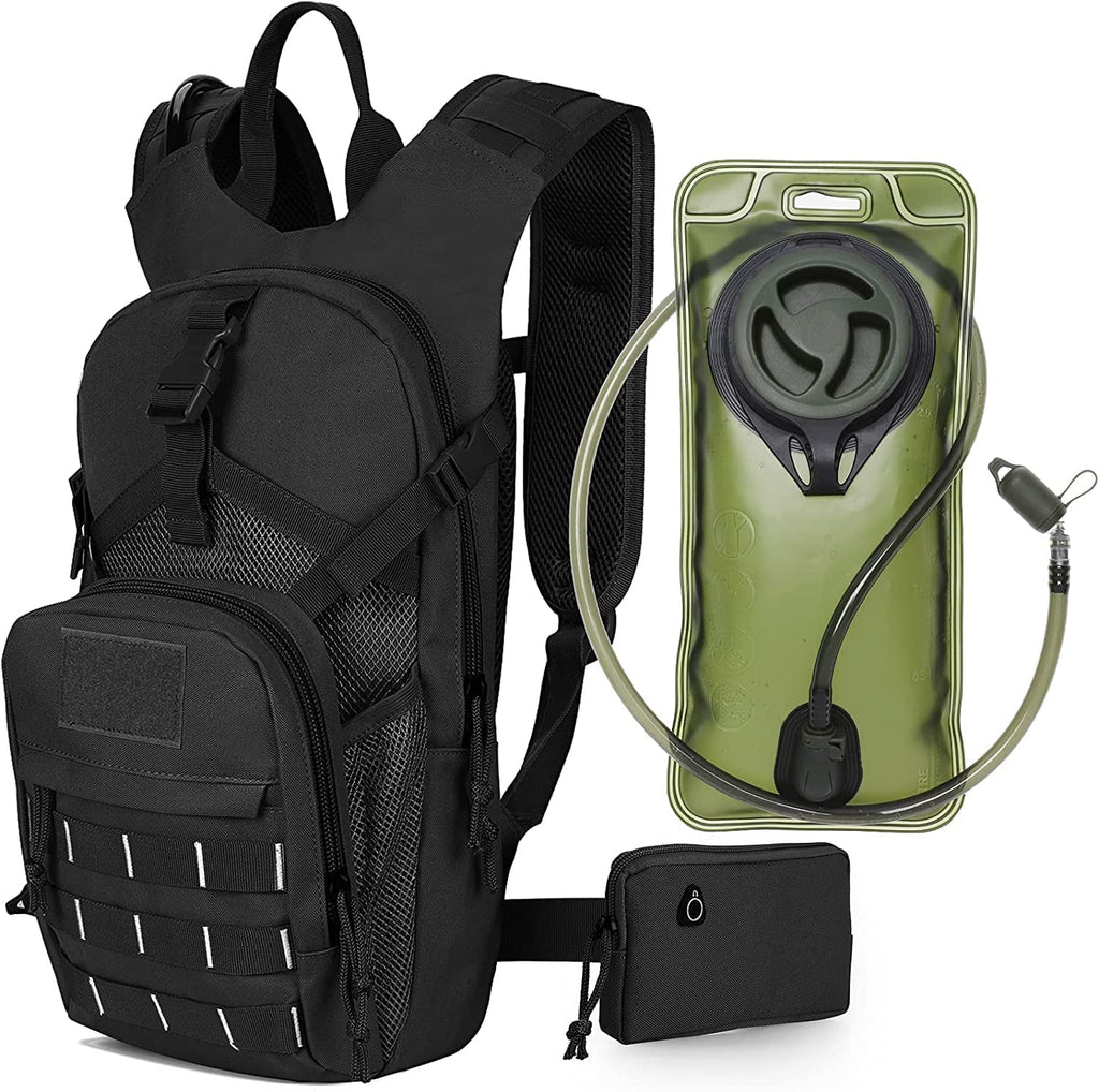 Waist Women Hydration Backpack Insulation, Daypack Hiking Running Adjustable Military Men with Moisture Cycling Bladder, Bag Thermal Biking 2L Free Pocket for Moisture Pack Moisture Fits Tactical