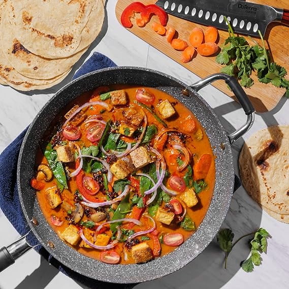 Nonstick Skillet | Professional Baking Italian Pan Nonstick Pan 13 Ceramic Cucina Pan, Pan, for Sizzling, More Frying Cooking, and Made Sauté Chefs Searing, Pan Inch DaTerra Stick Non