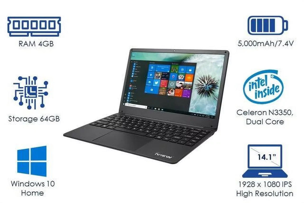 4GB/64GB iView and 1920x Dual Mouse Core, 1080 High Resolution, 1430NB-14.1in