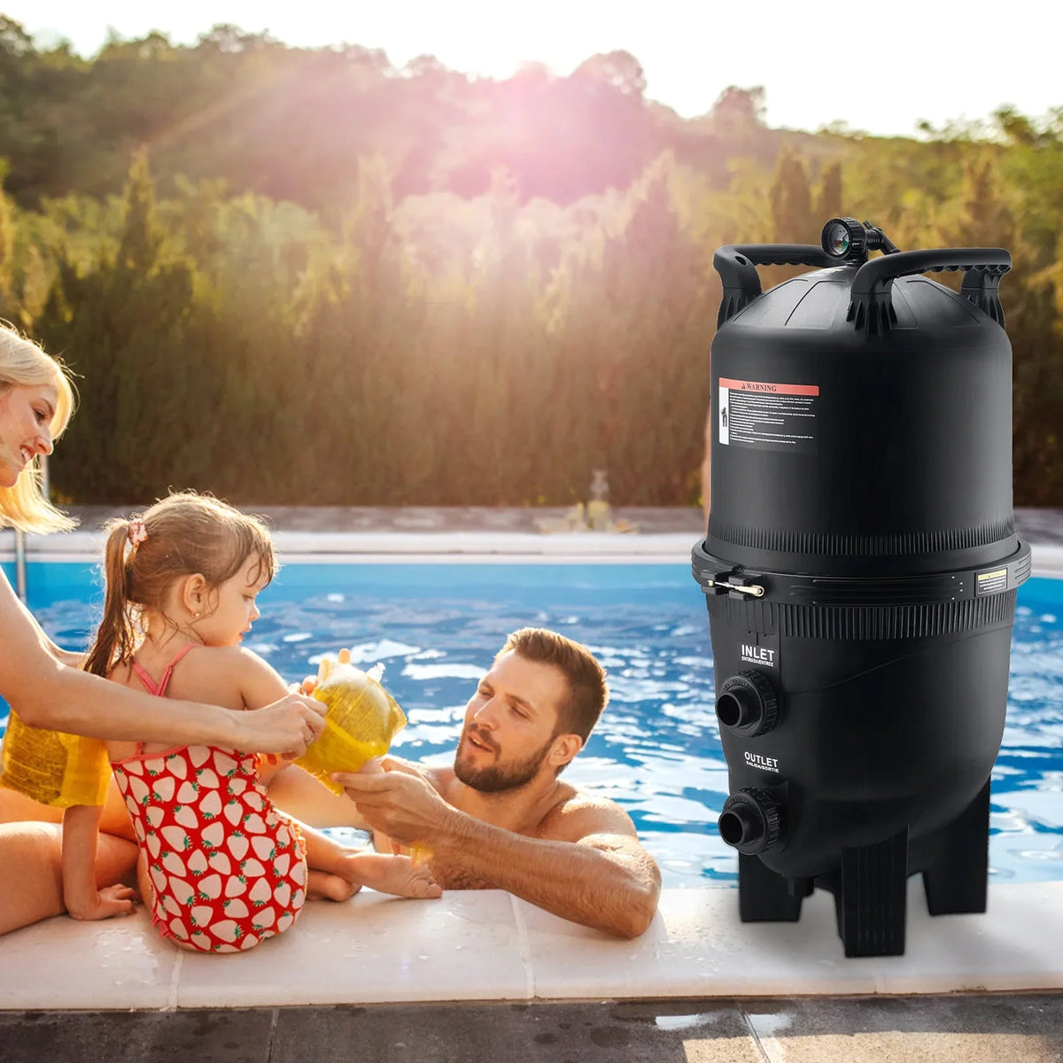 Cartridge Filtration Pool In/Above Pool Swimming 525Sq.Ft Filter Ground