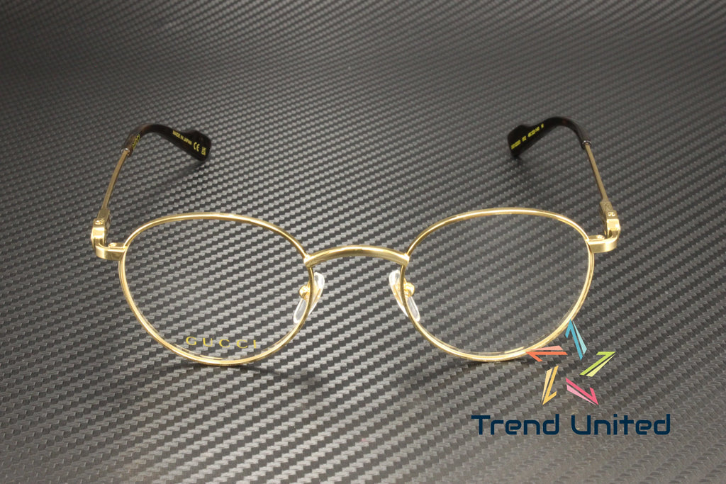 mm Lens Men's Panthos 48 Round Oval GG1222O Gold Metal Eyeglasses 002 Demo