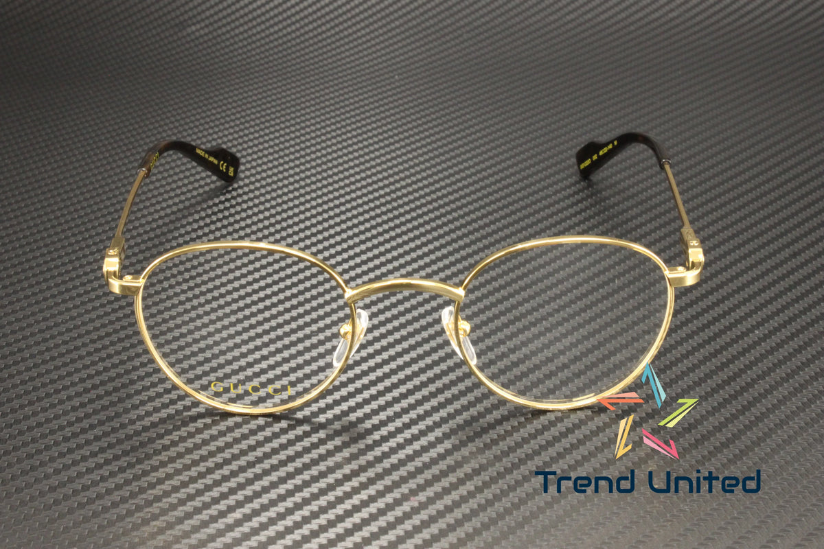 mm Lens Men's Panthos 48 Round Oval GG1222O Gold Metal Eyeglasses 002 Demo
