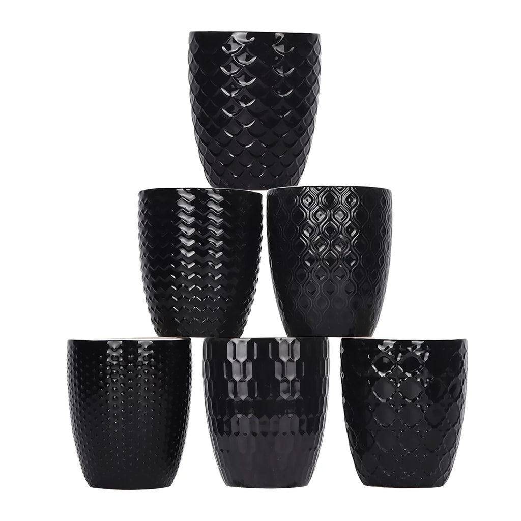 Coffee, Black, Ceramic, 11.95 for Coffee Set, Coffee Floz Milk, 6 Moisture, Cup Mug Pack