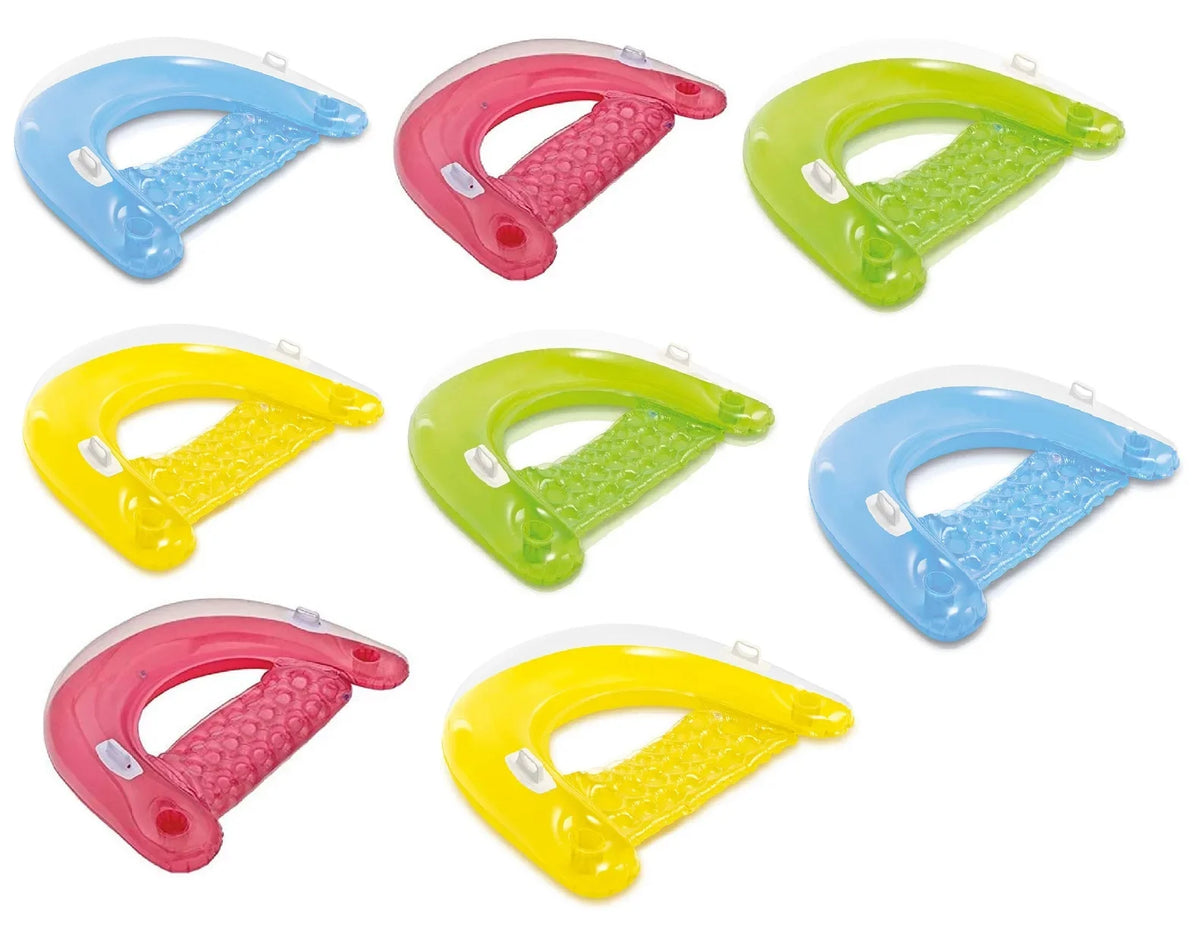 'N Sit Intex (Colors Pool 8 Floating Vary) Pack Float Colorful Inflatable Lounges