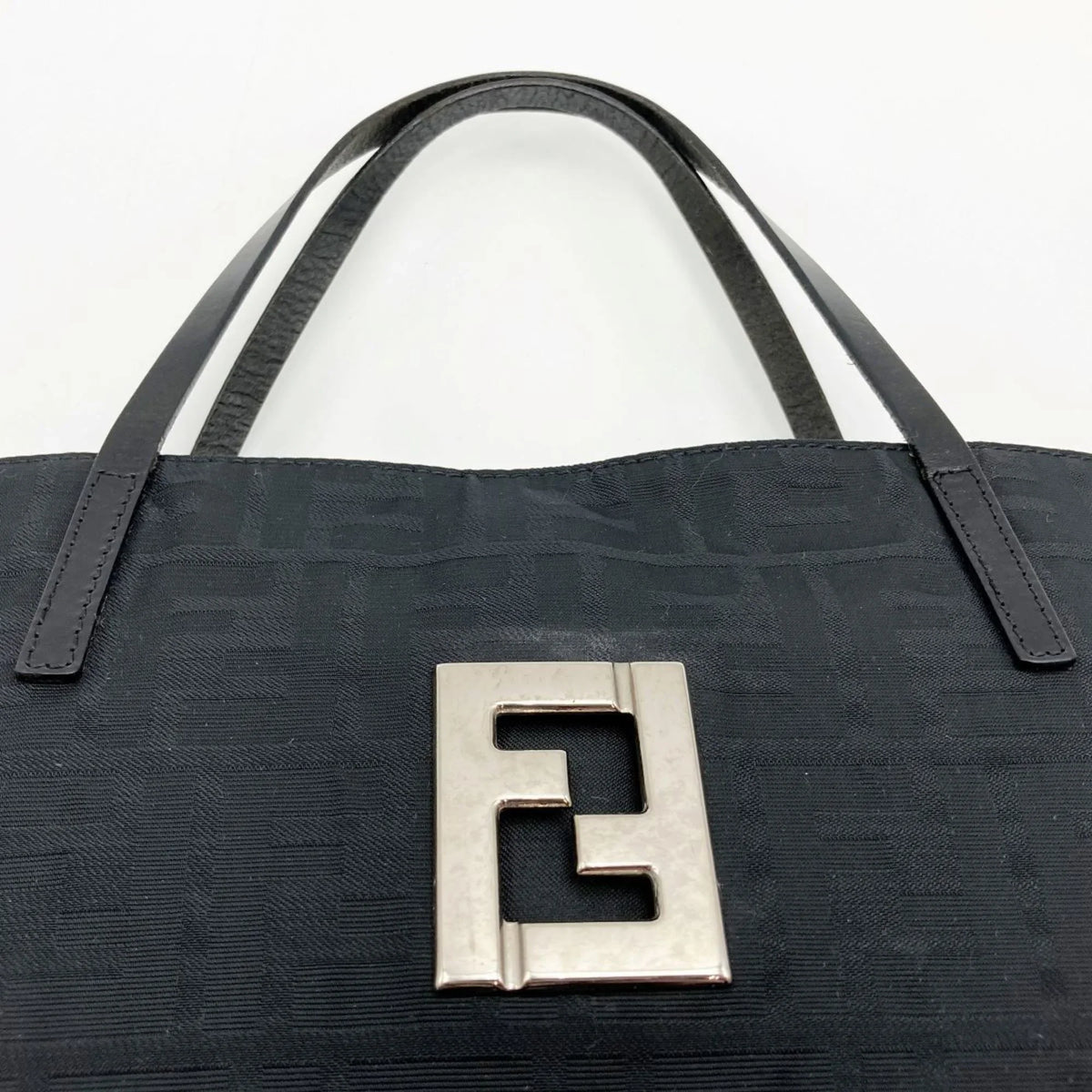 bag (Good) ladies black Pre-Owned nylon canvas 15786 handbag tote Zucca pattern