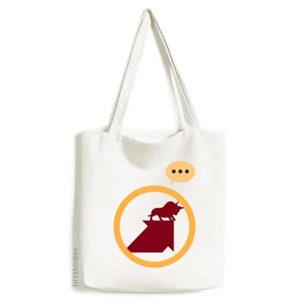 Market Form Red Bag Sack Canvas Tote Expression Bull Stock Shoulder